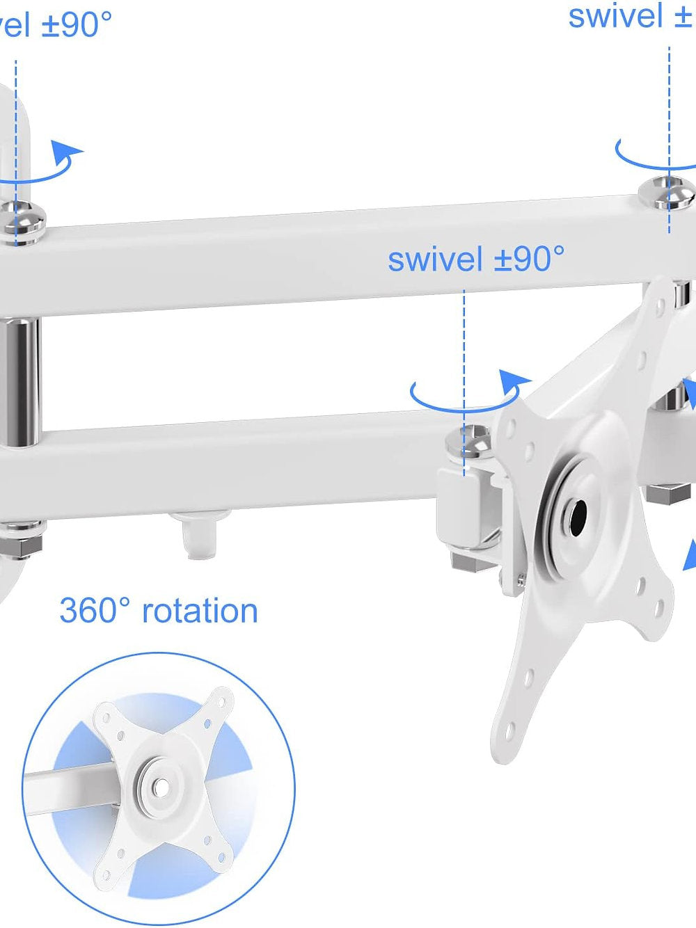 Suport monitor de perete pivotant 15-32 inch max 13 kg, Alb