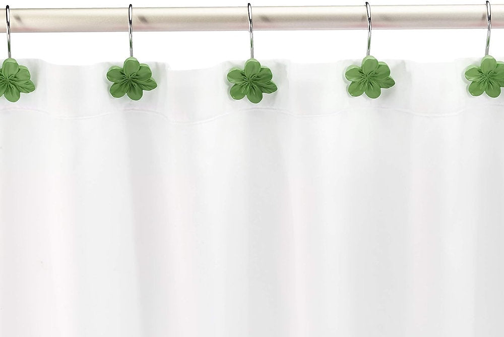 Carlige pentru perdele de duș, Amazon basics, motiv floral, set de 12