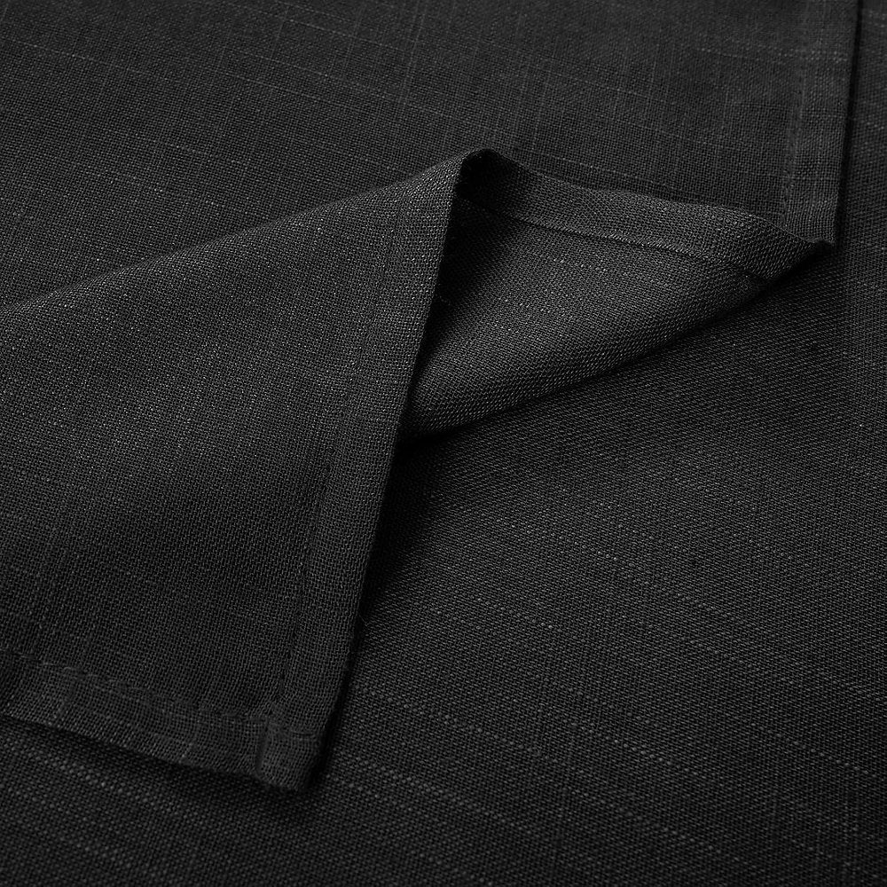 Perdele decorative, MIULEE, din in pur cu ochiuri translucidă,140 x 215 cm negr