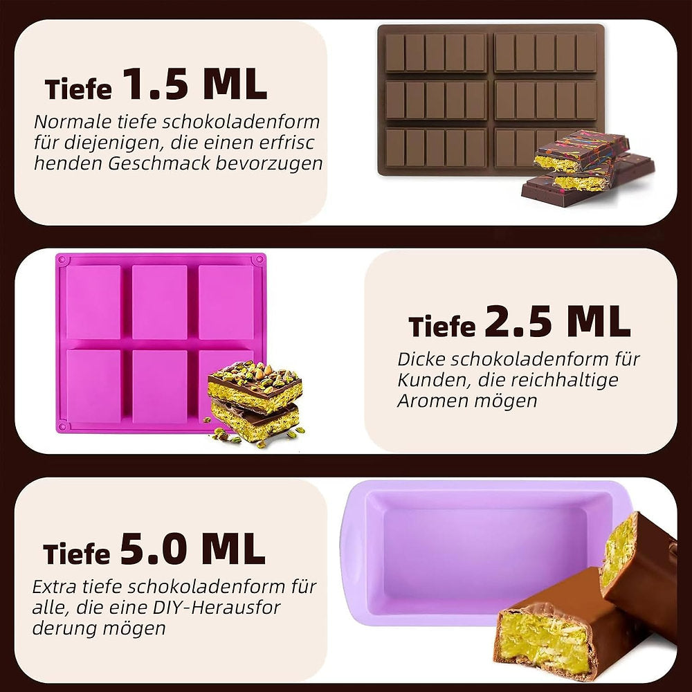 Forma silicon de ciocolata Dubai, fara BPA, 6 batoane, 26 x 17cm (6 x 11.5cm x 4