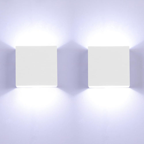 Aplice LED 6W, lumina alba rece, 10x5x10cm, set de2, alb