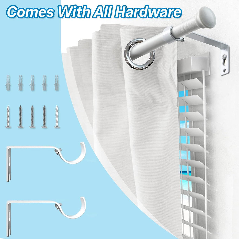 Set de 2 Galerii, Dakepole, bara perdele, draperii, 71 - 224cm, alb