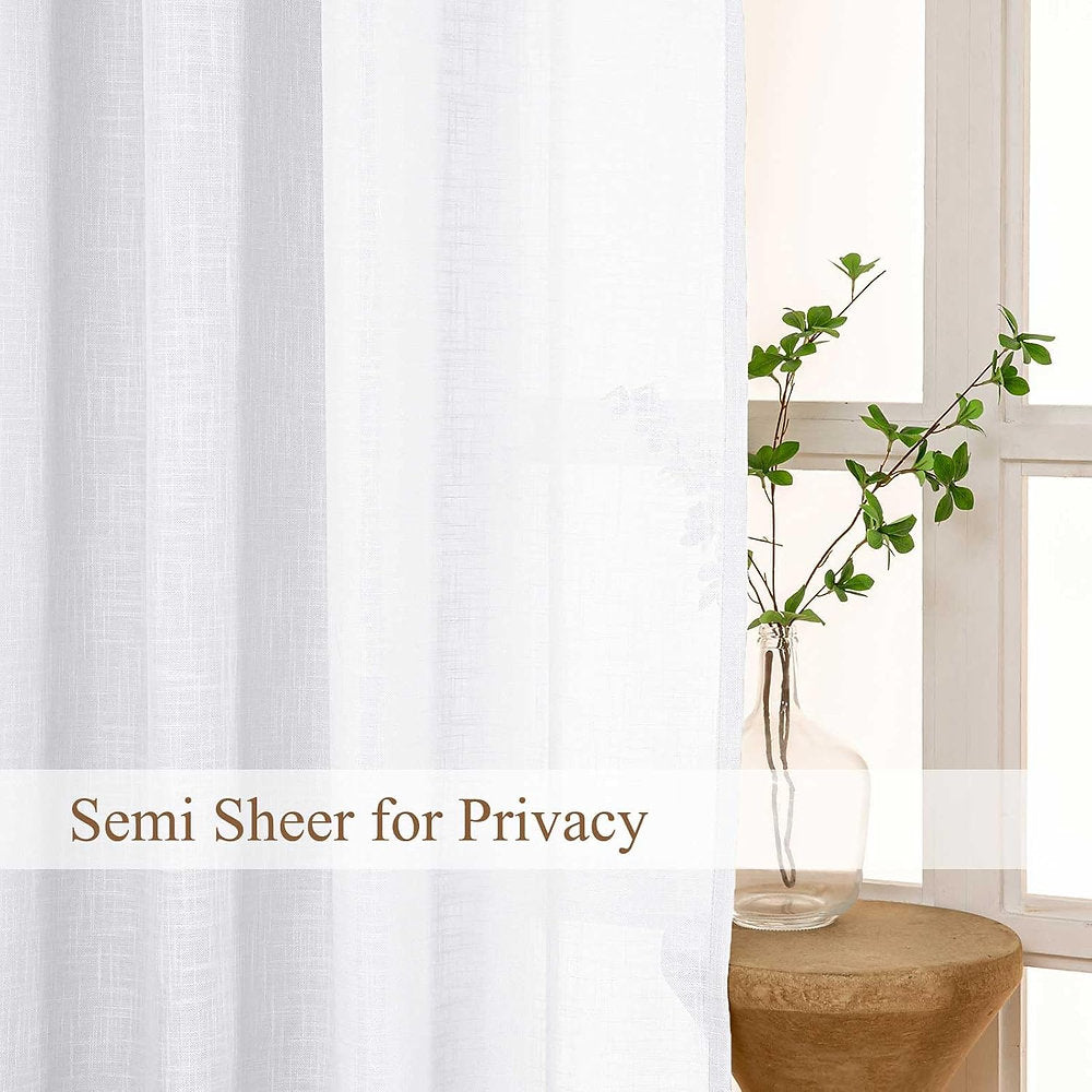 Perdele LZE Home cu ochiuri semitransparentă, 145 x 140cm, alb