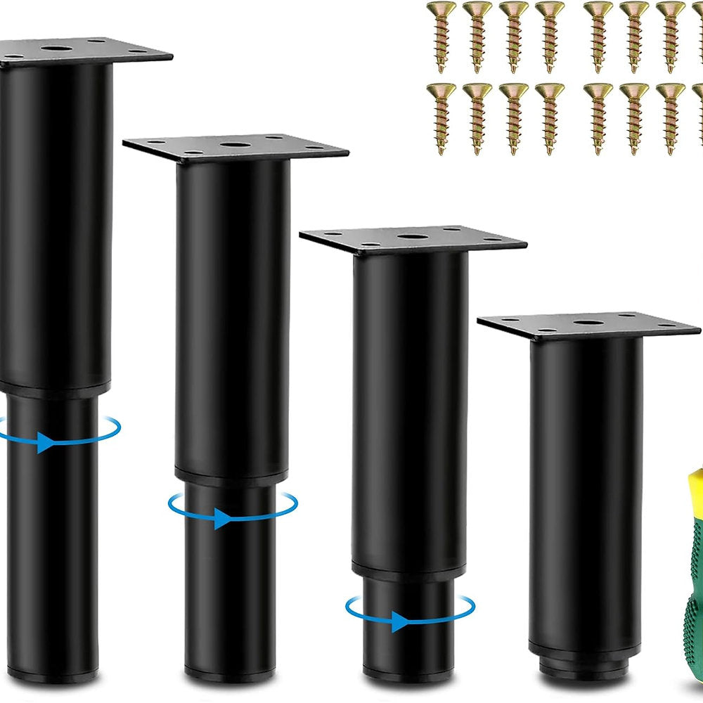 Set de 4 picioare mobila, reglabile 15-27cm, otel carbon