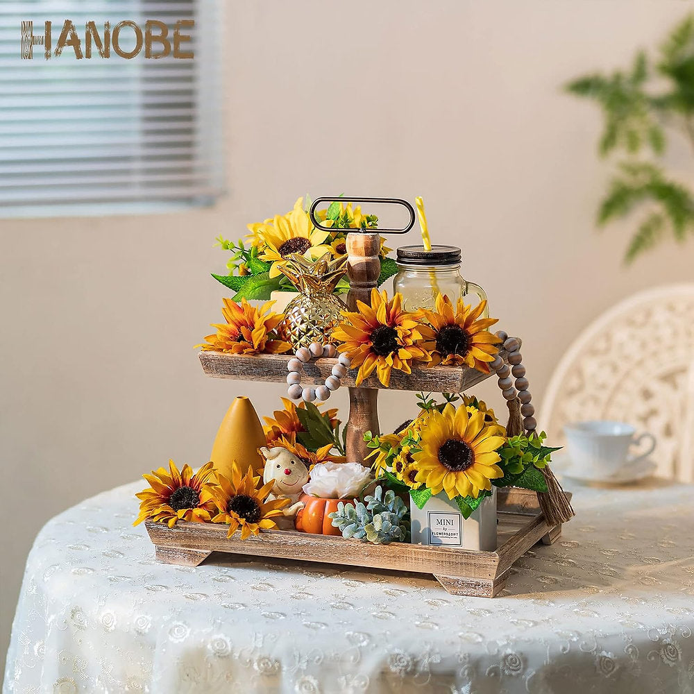 Tava prezentare, doua nivele, lemn, 40x40cm