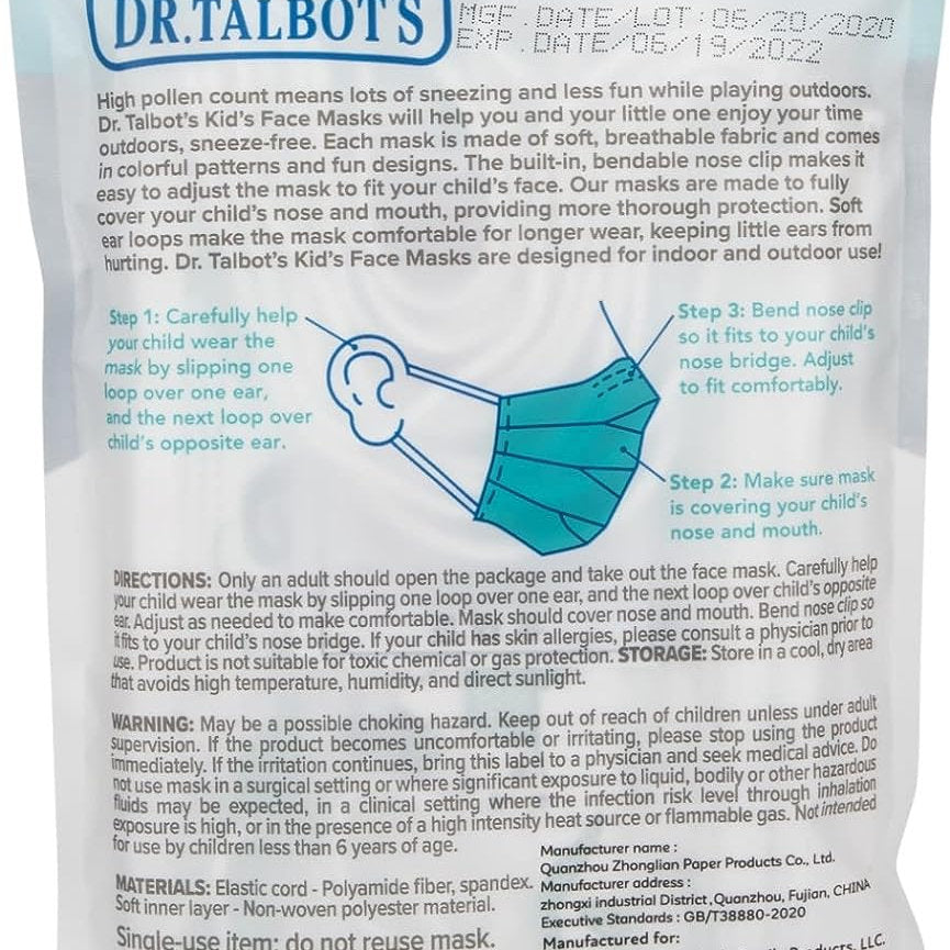 2 x Set de 10 Masti medicale, Nuby, copii 4-12 ani, Dr Talbot`s