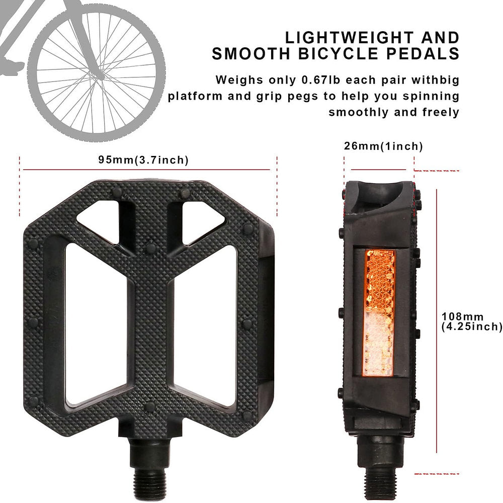 Pedale bicicletă AVASTA ax oțel cu reflector, anti-alunecare Set de 2 himb, an