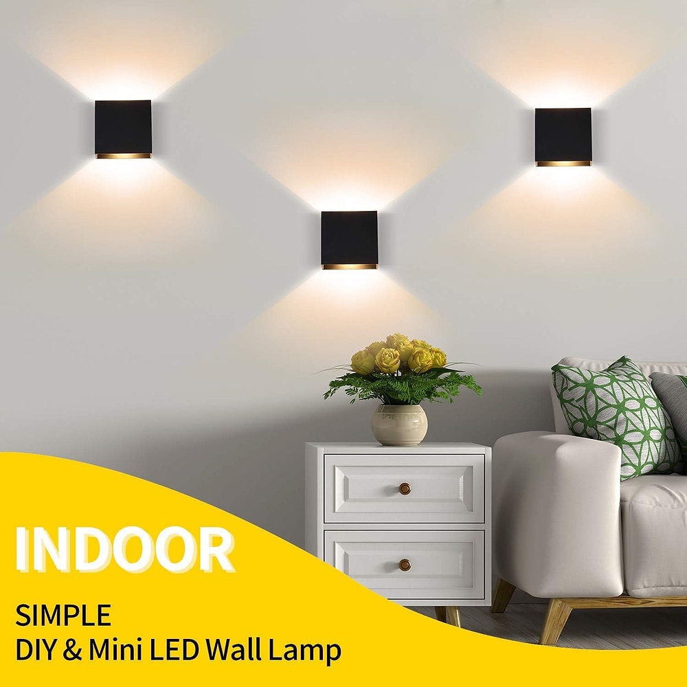 Aplice LED 6W, lumina alba cald, 10x5x10cm, set de2