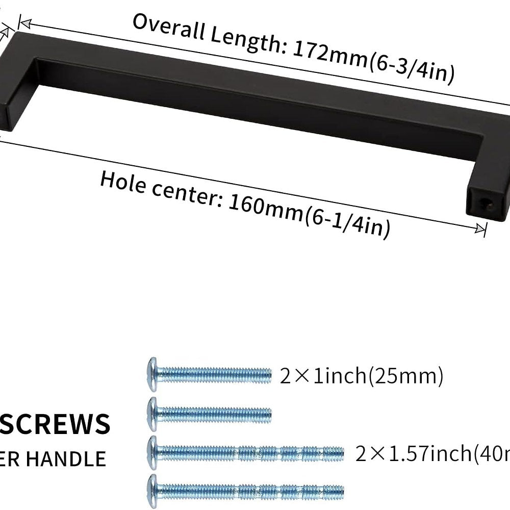 Maner mobila, sertar Lontan, negru, 172mm, J12BK160