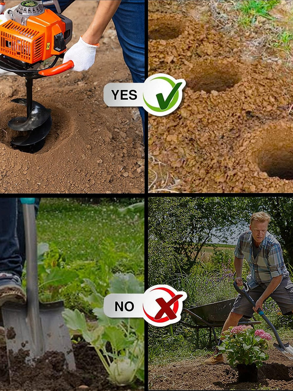 Burghiu cultivator, stalpi, Longrun, pentru sapat gauri, 7.6x80cm