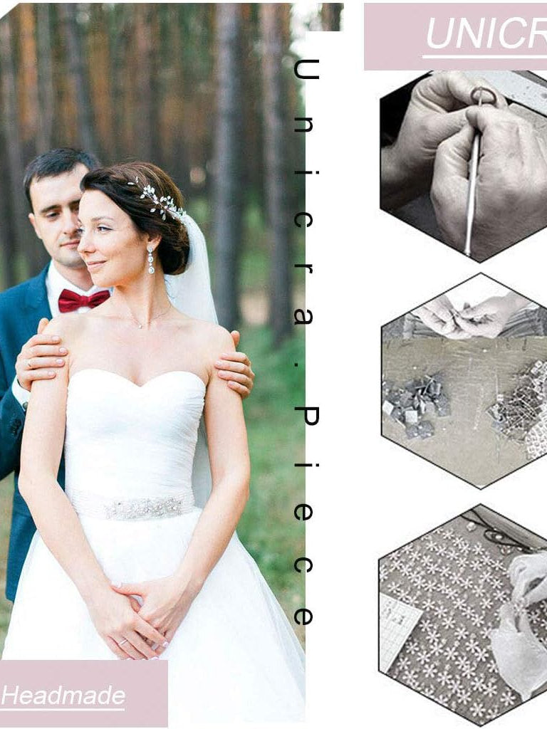 Accesoriu par mirese, Unicra, cu perle si cristale nunta si alte ocazii, 10cm