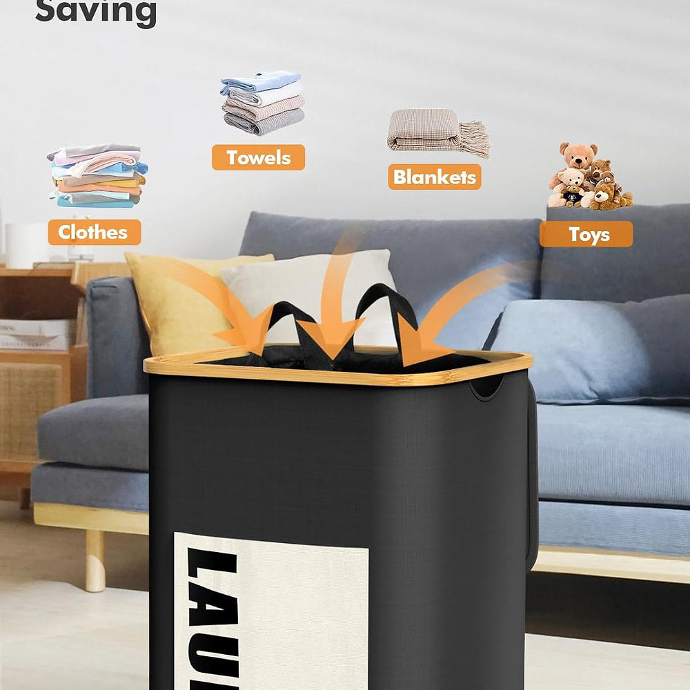 Cos de rufe pliabil cu geanta interioara 32x42x75cm, 100 litri