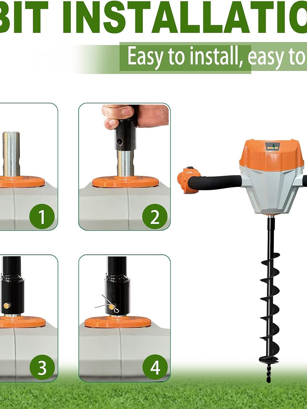 Burghiu cultivator, stalpi, Longrun, pentru sapat gauri, 7.6x80cm
