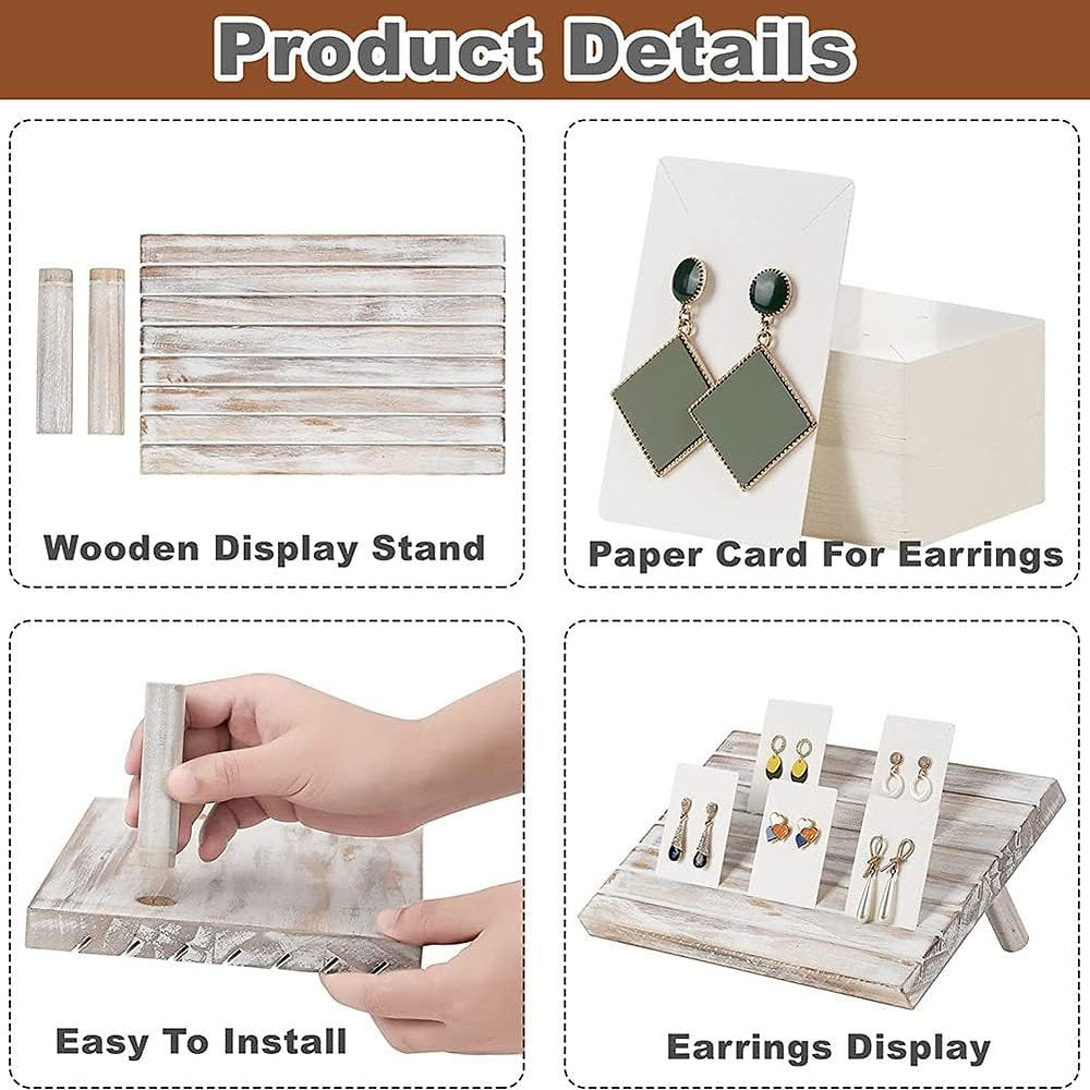 Suport organizator bijuterii din lemn, Geieold, 29x19cm