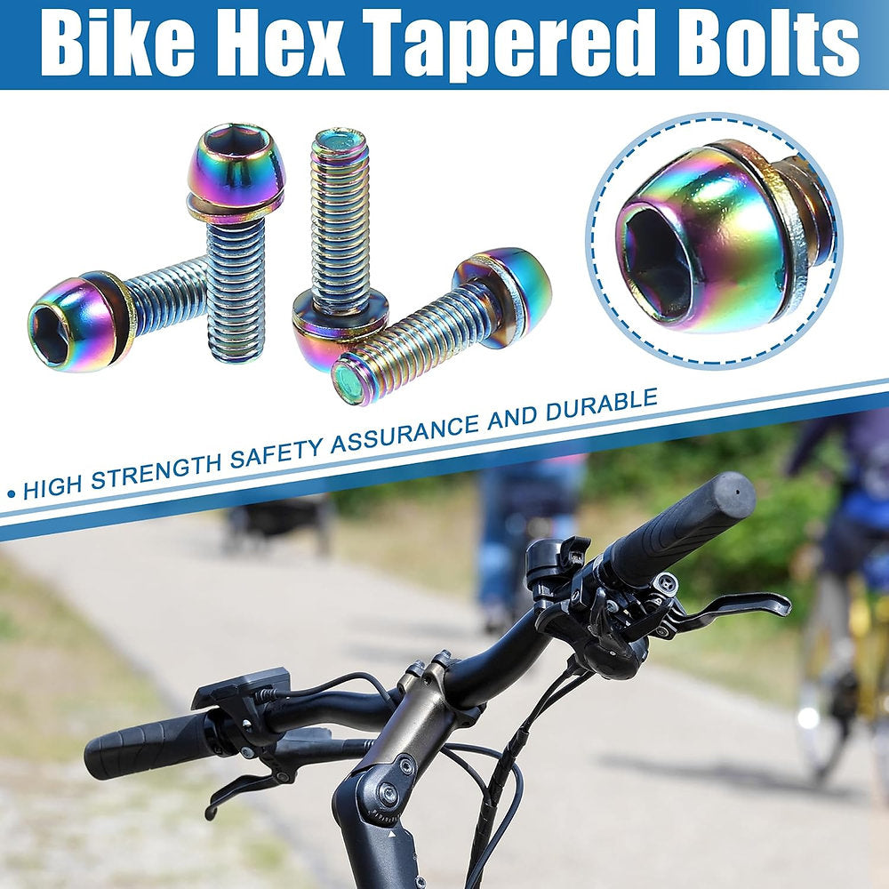 Set 10 Suruburi cu Saibe pentru Bicicleta, M6x20mm, Multicolor