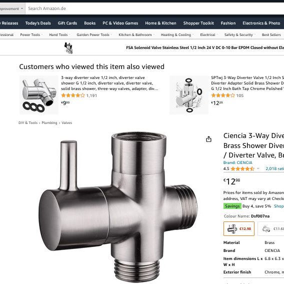 Deviator comutator robinet 3 cai, Ciencia, nichel