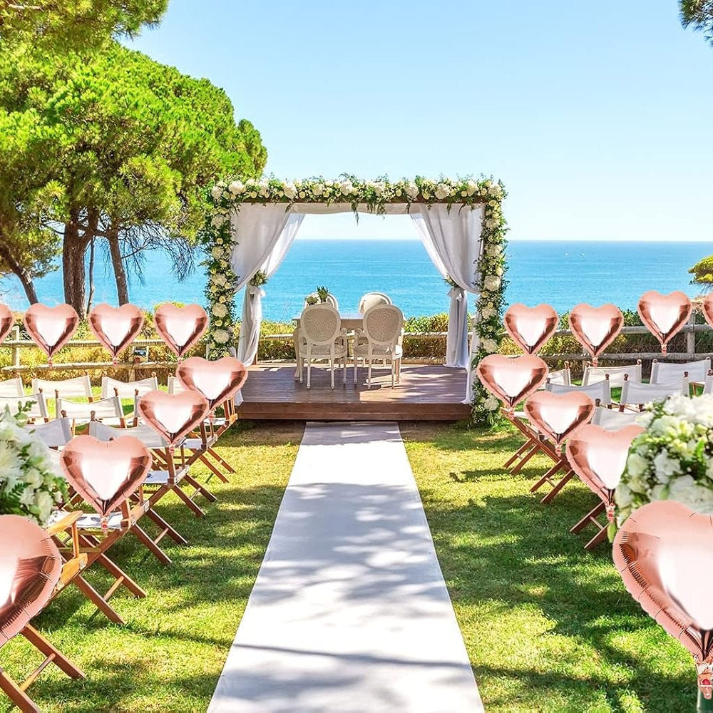 Baloane decorative folie, inimioara, 45cm, pachet de 25, roz