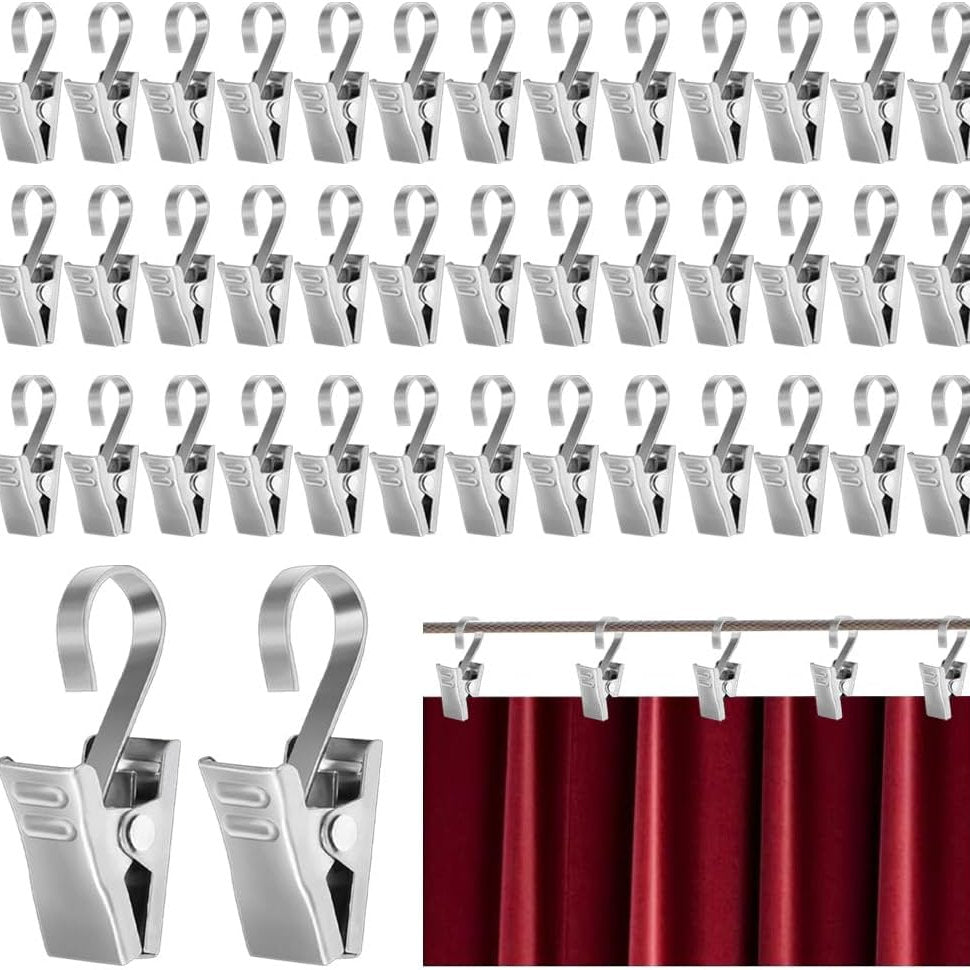 Set 60 carlige perdea, Dtyguixe, agatarea draperii, foto, fixarea usoara