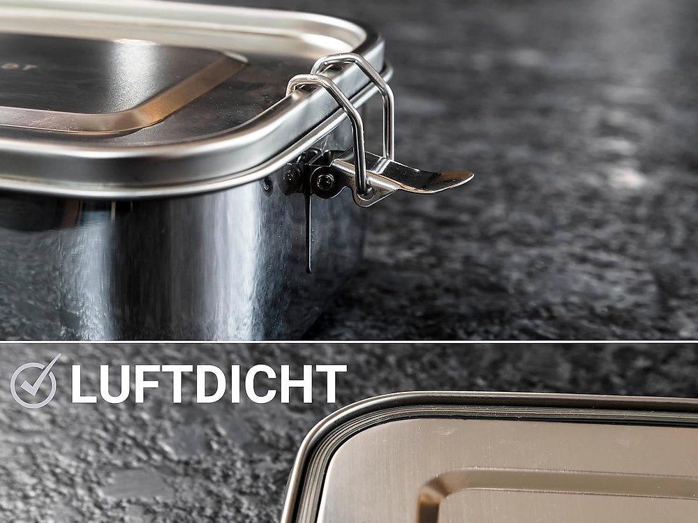 Cutie pranz, camping,picnic, compartimentata, 1.4 litri, inox, premium