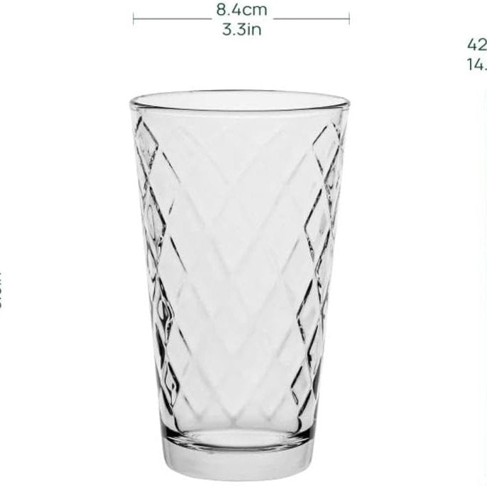 Pahare de sticla decorate, 370ml, Trend For Home, set de 6