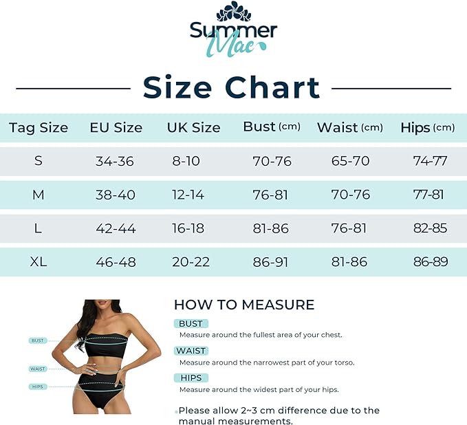 Set de bikini fără bretele cu talie înălță cu bandă din două piese, S