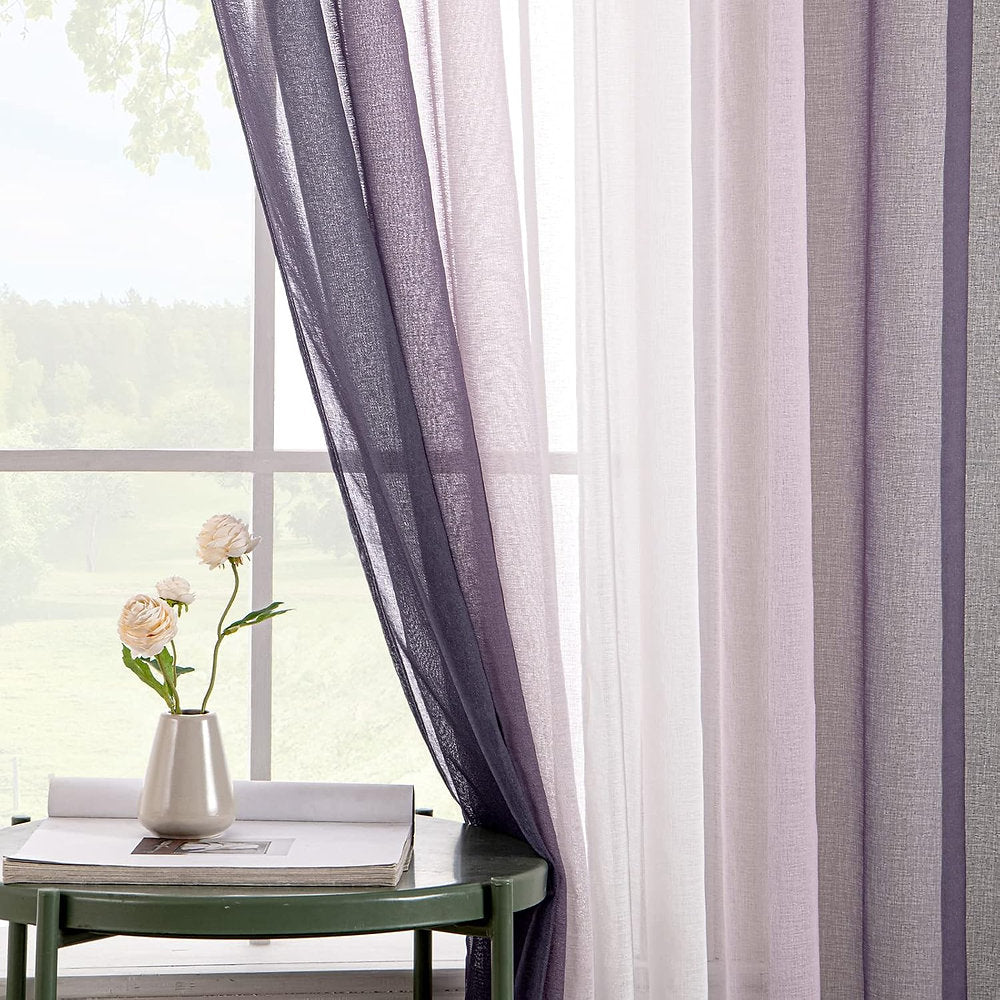 Perdele EMEMA, cu ochiuri semitransparentă, 140 x 245cm, mov