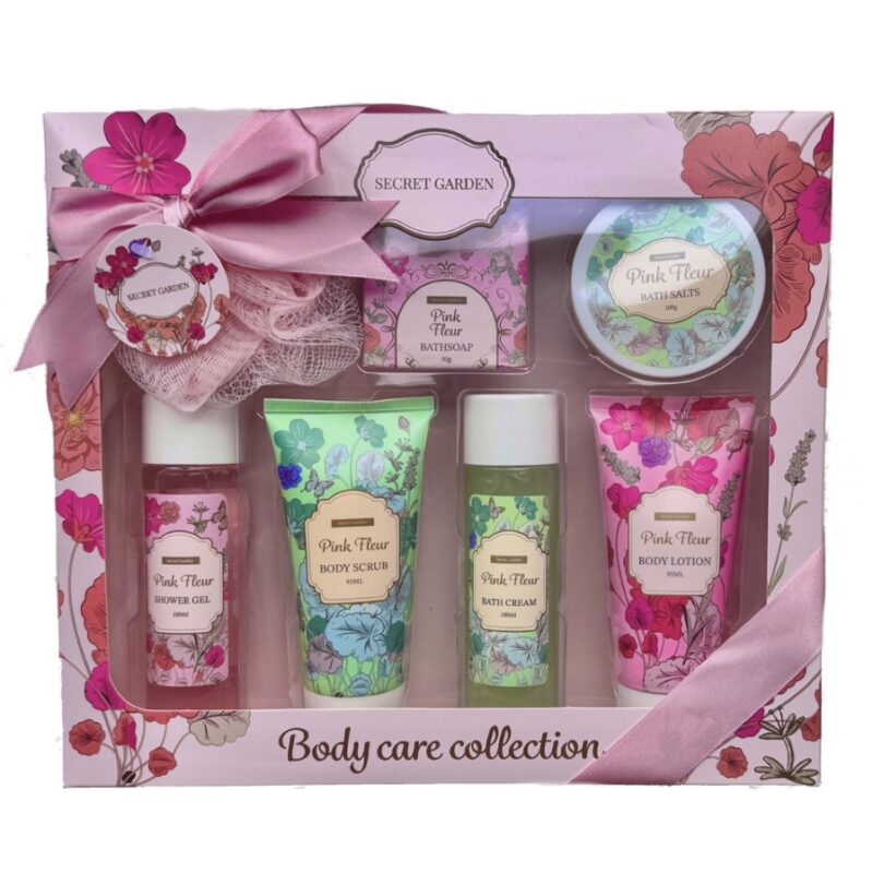 Set Cadou spa pentru ingrijirea corpului, CARDSPLITTER, wellness Secret Garden, 7 piese, 24 x 28cm