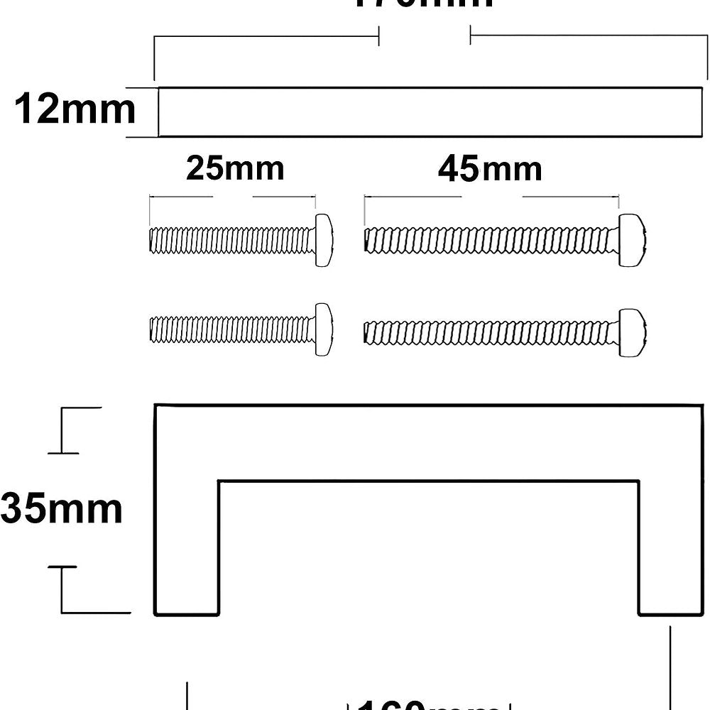 Maner de mobila Probrico Gold, auriu, 170cm