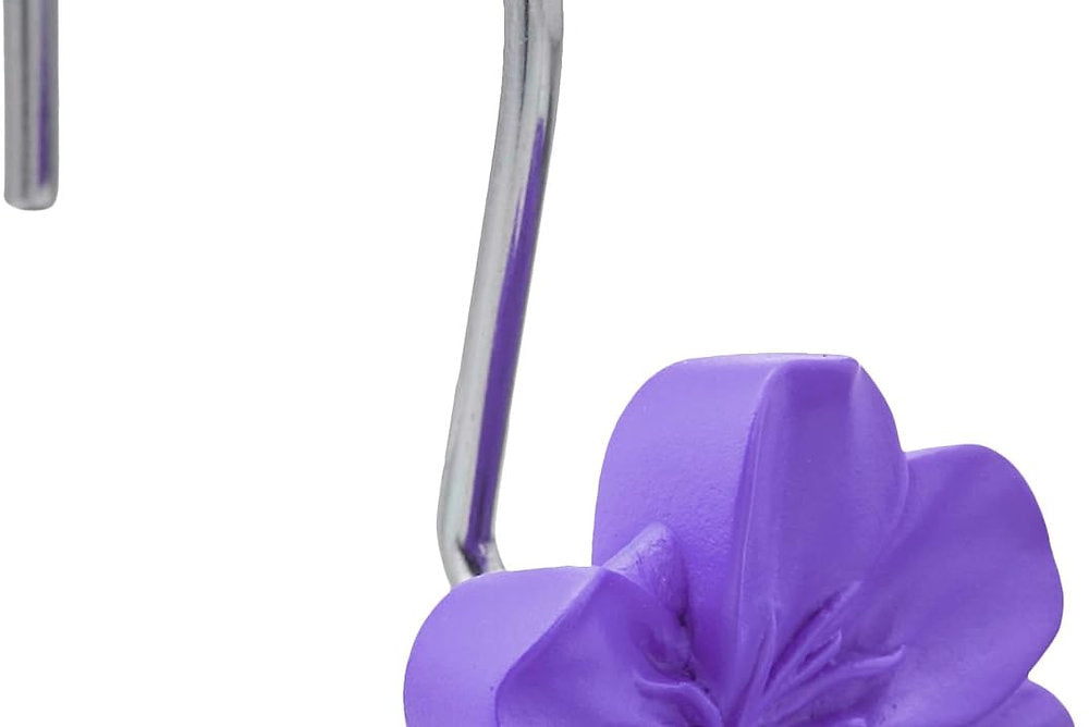 Carlige pentru perdele de duș, Amazon basics, motiv floral, set de 12