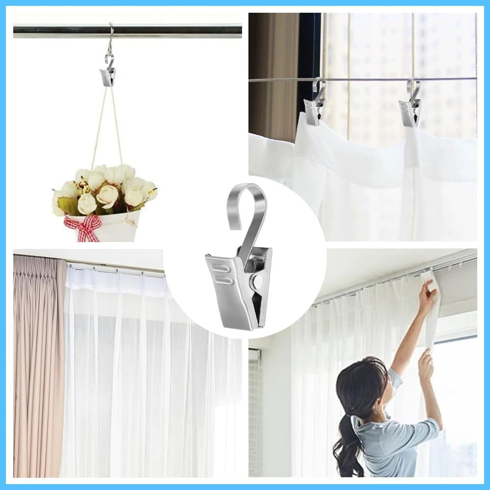 Set 60 carlige perdea, Dtyguixe, agatarea draperii, foto, fixarea usoara