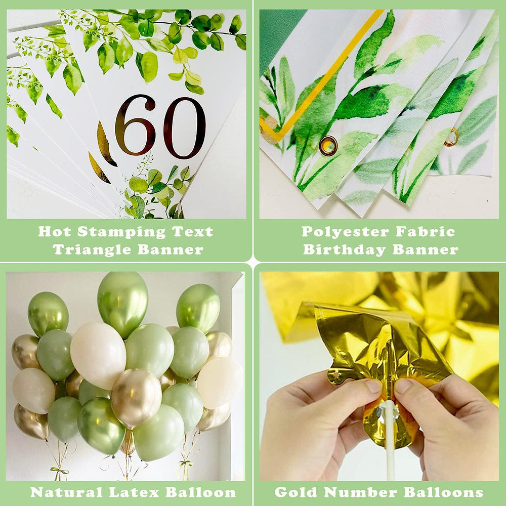 Decoratii cu baloane pentru aniversarea de 30 de ani verde salvie