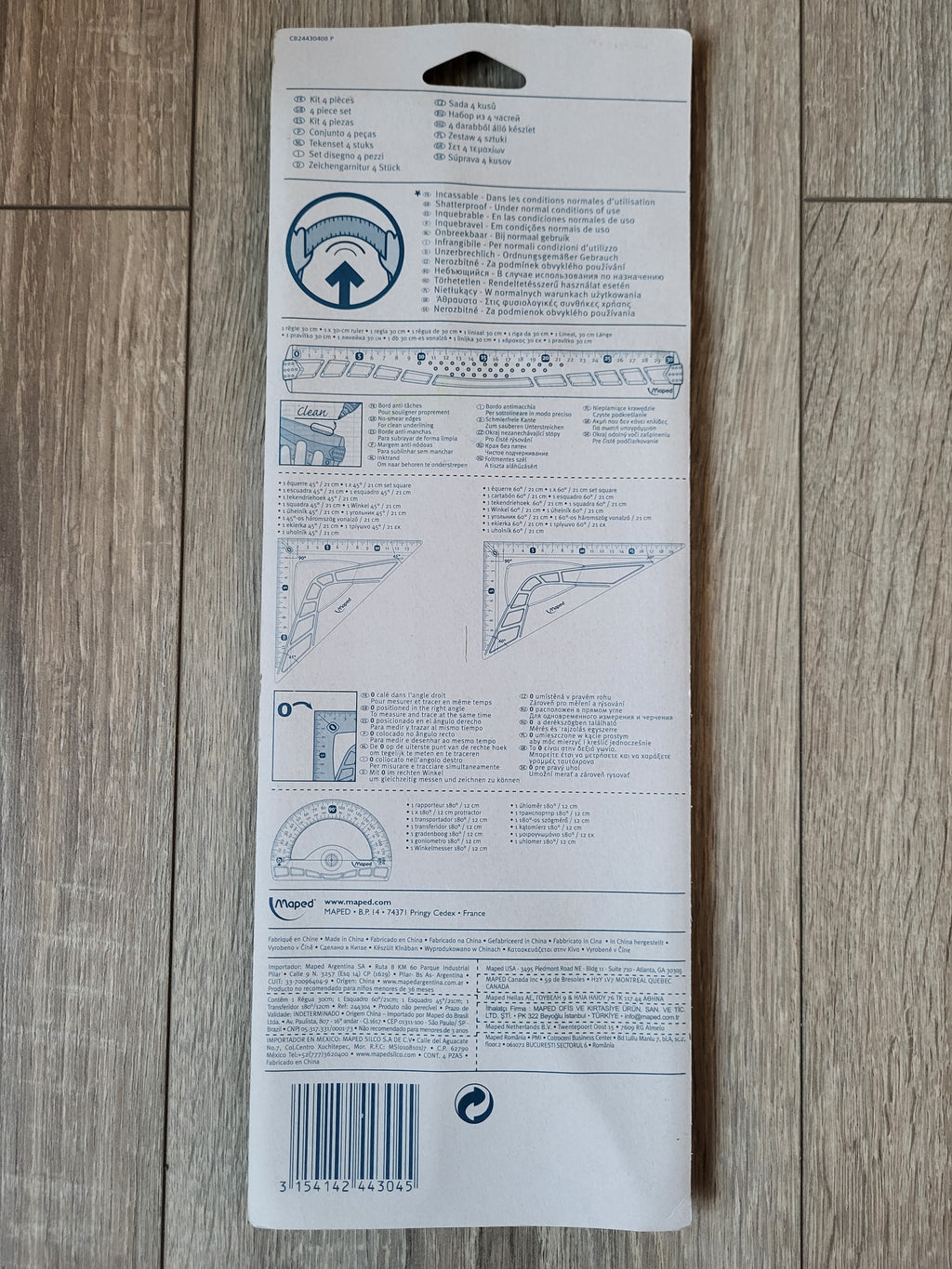 Set de geometrie flexibil, 4 piese , 100% indestructibil