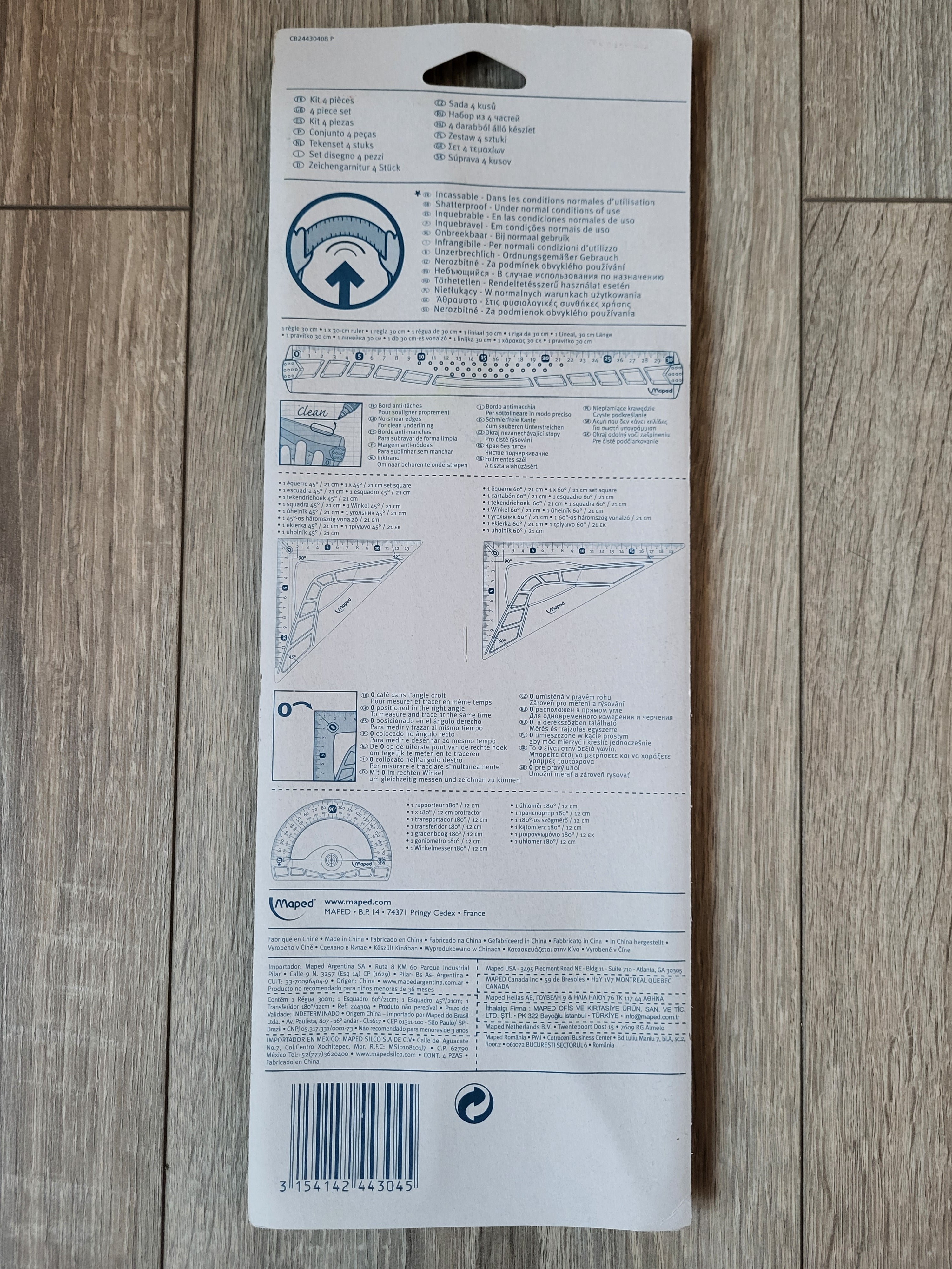 Set de geometrie flexibil, 4 piese , 100% indestructibil