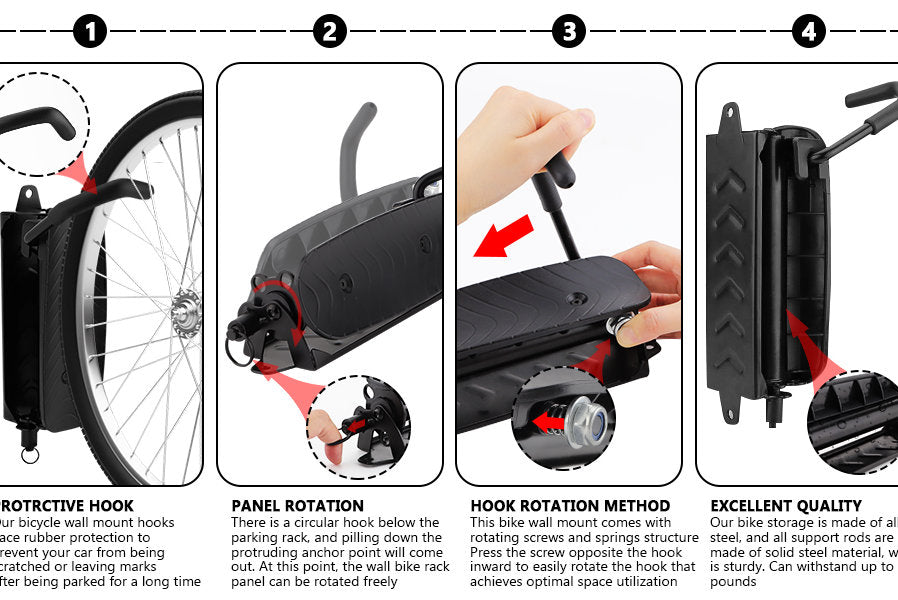 Carlig suport bicicleta, pe perete, reglabil