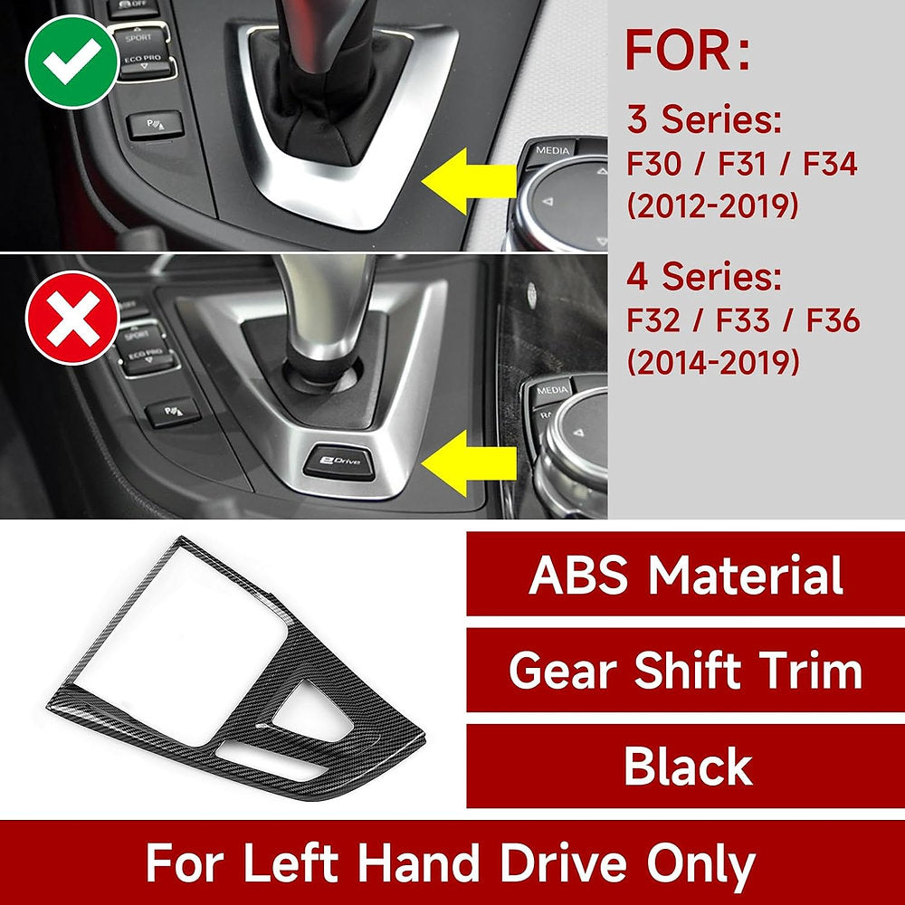 Decoratie autoclant consola schimbator vitezeBMW seria 3 sau 4, carbon