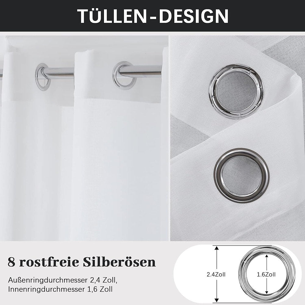 Perdele alba decorativa, Aprtime, 145x140cm set de 2 buc