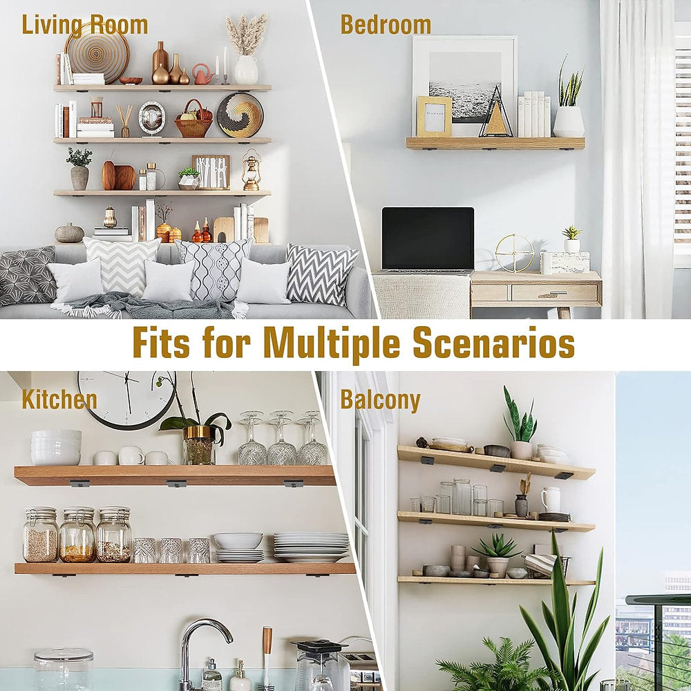 Suport polite, metalice pentru rafturi 20x4cm, set de 2