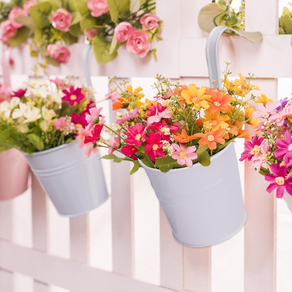 Ghivece suspendate din metal, alb sau negru, pachet de 10, KINGLAKE