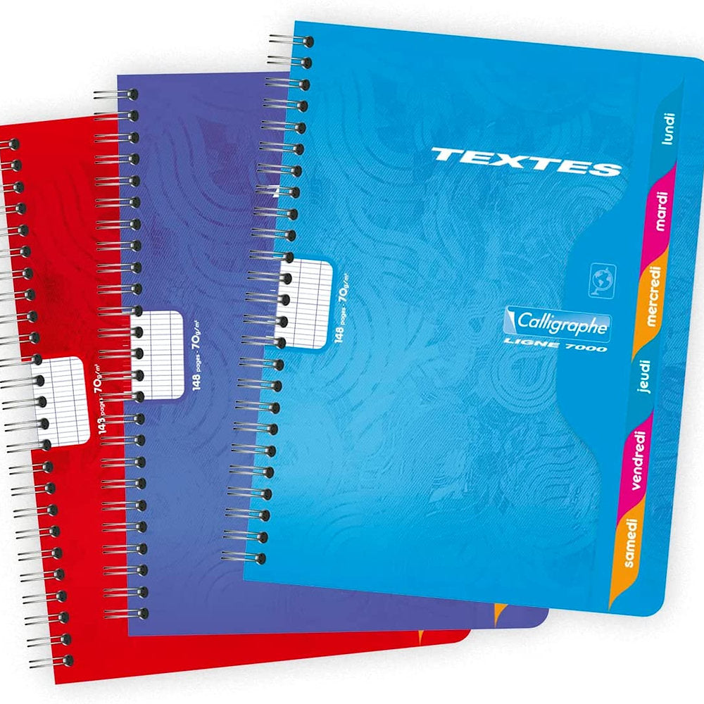 Caiet spirala 17x22cm cu liniatura franceză, metric, 148 pagini,