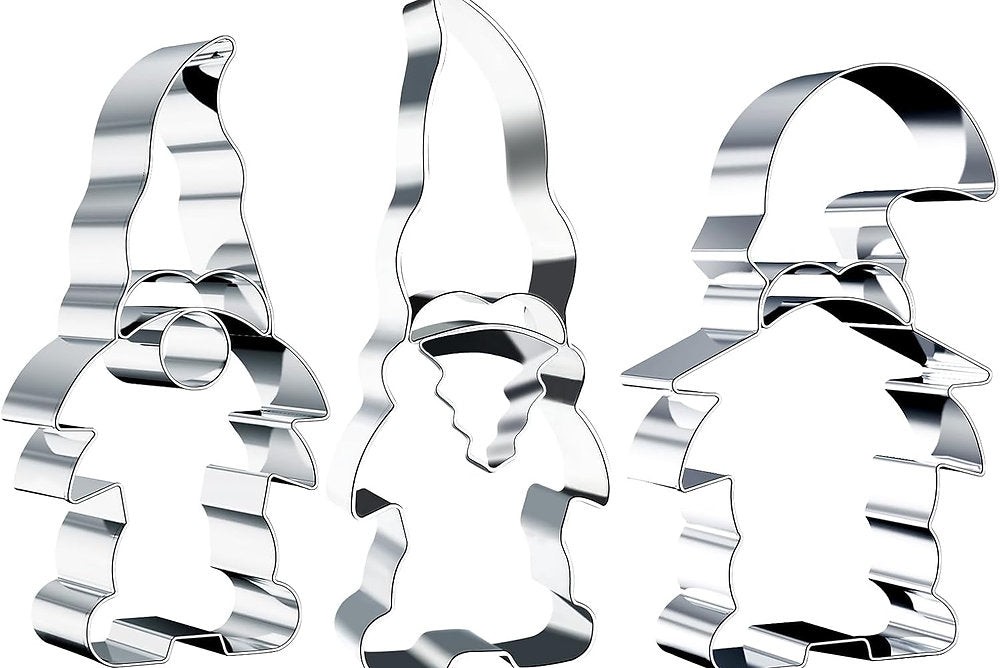 Set de 3 forme pentru prăjituri de Craciun, din oțel inoxidabil.