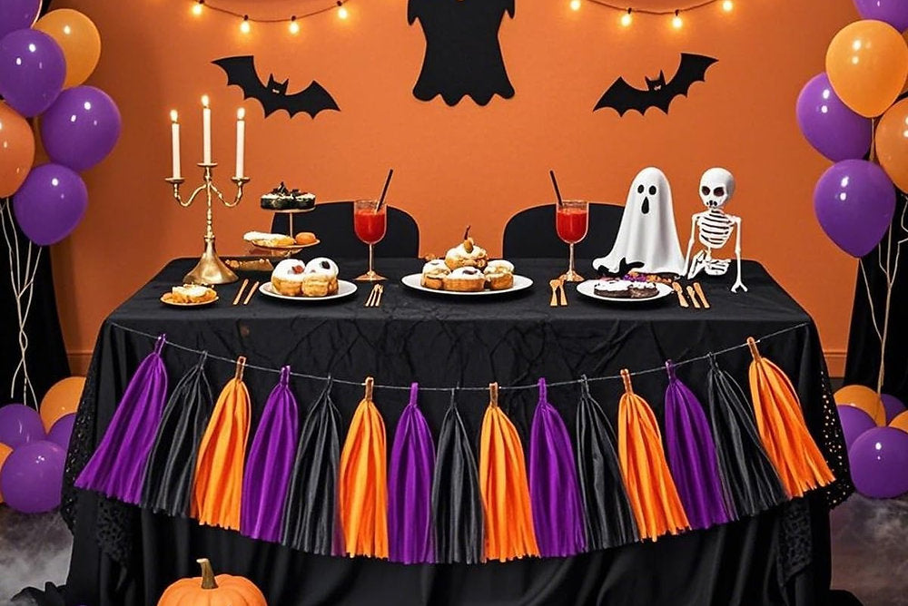 Set de 30 ciucuri de hartie, girlanda, decoratie Halloween, petrecere