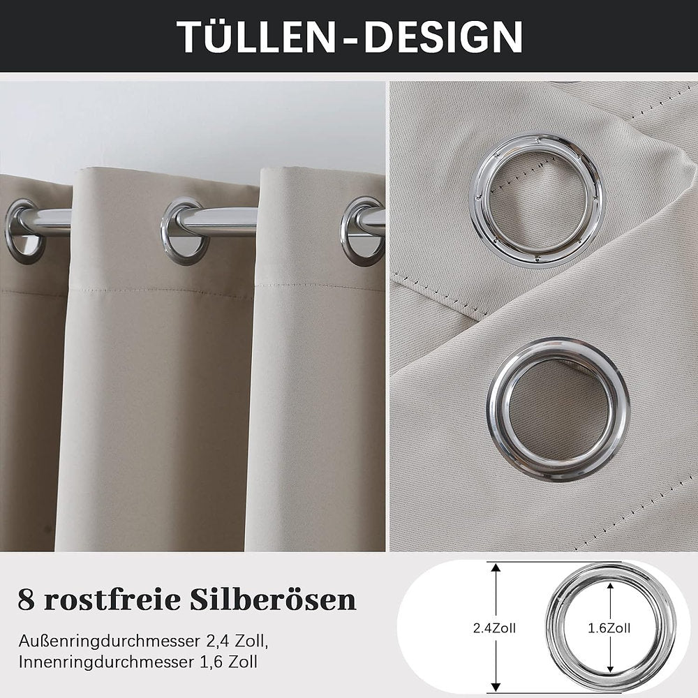 Draperii Opace Aprtime, termic, set de 2, 140x 245cm