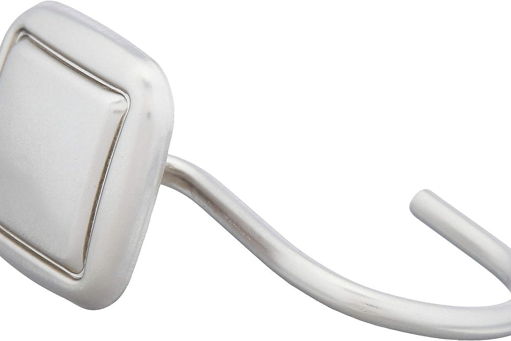 Cârlige pentru perdele de duș, nichel, set de 12