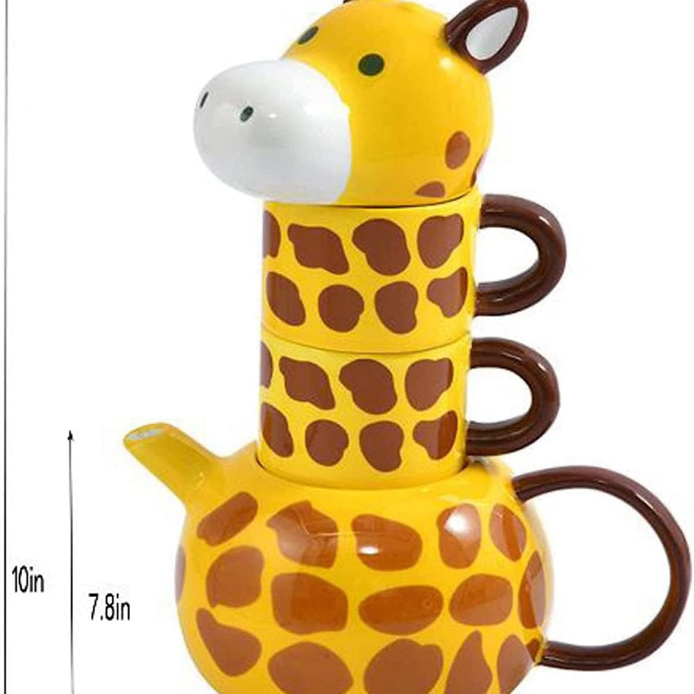 Set ceai, girafa, ceainic cu capac si doua cesti, pentru 2
