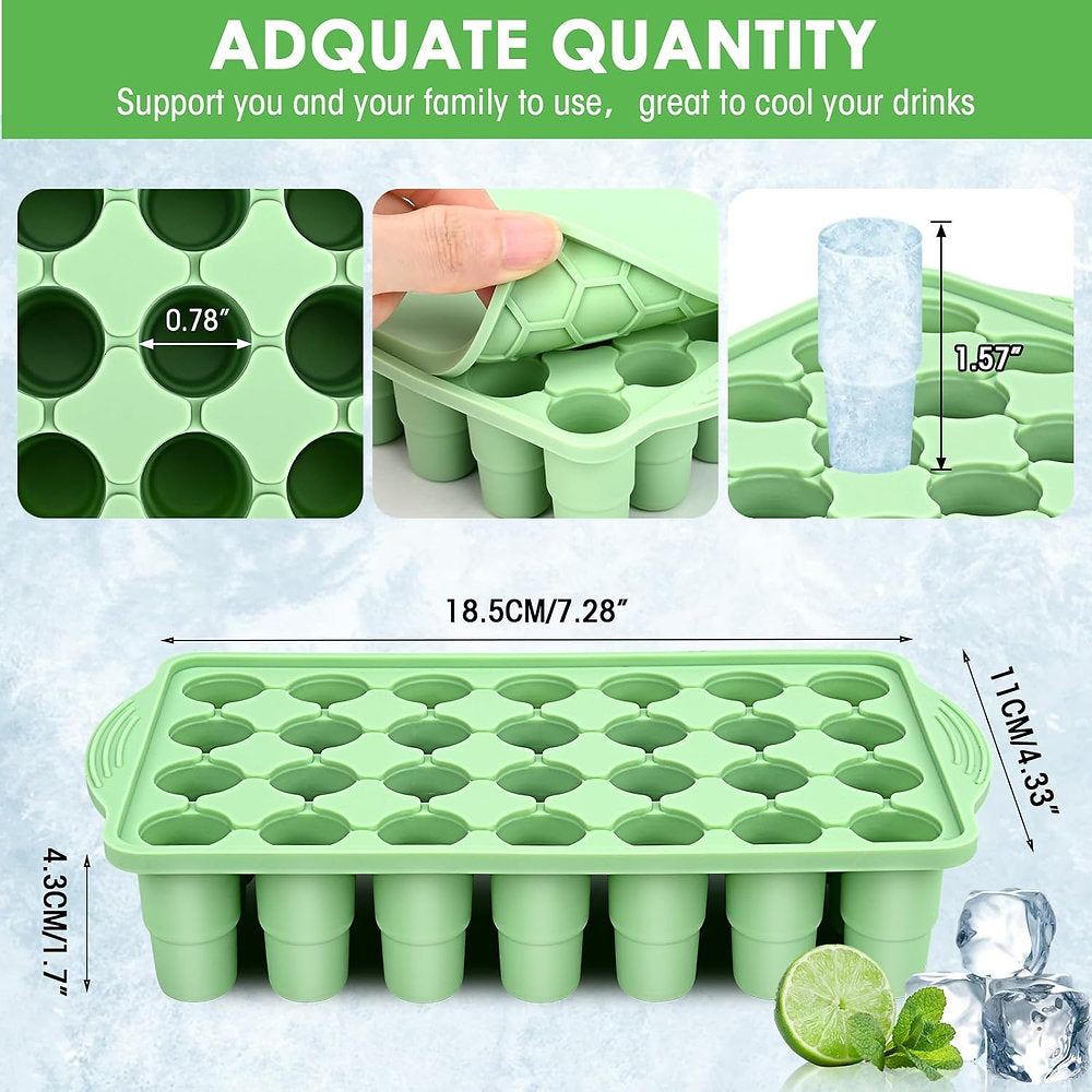 Forma silicon pentru cuburi de gheata, 28 compatrimente, verde