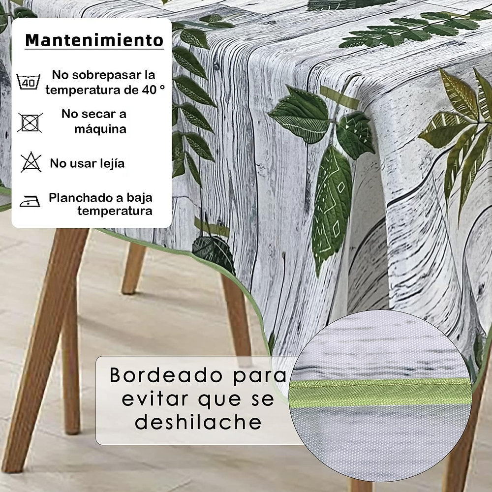 Fata de masa decorativa, Mercury Textil, impermeabila, frunze, 140x140cm