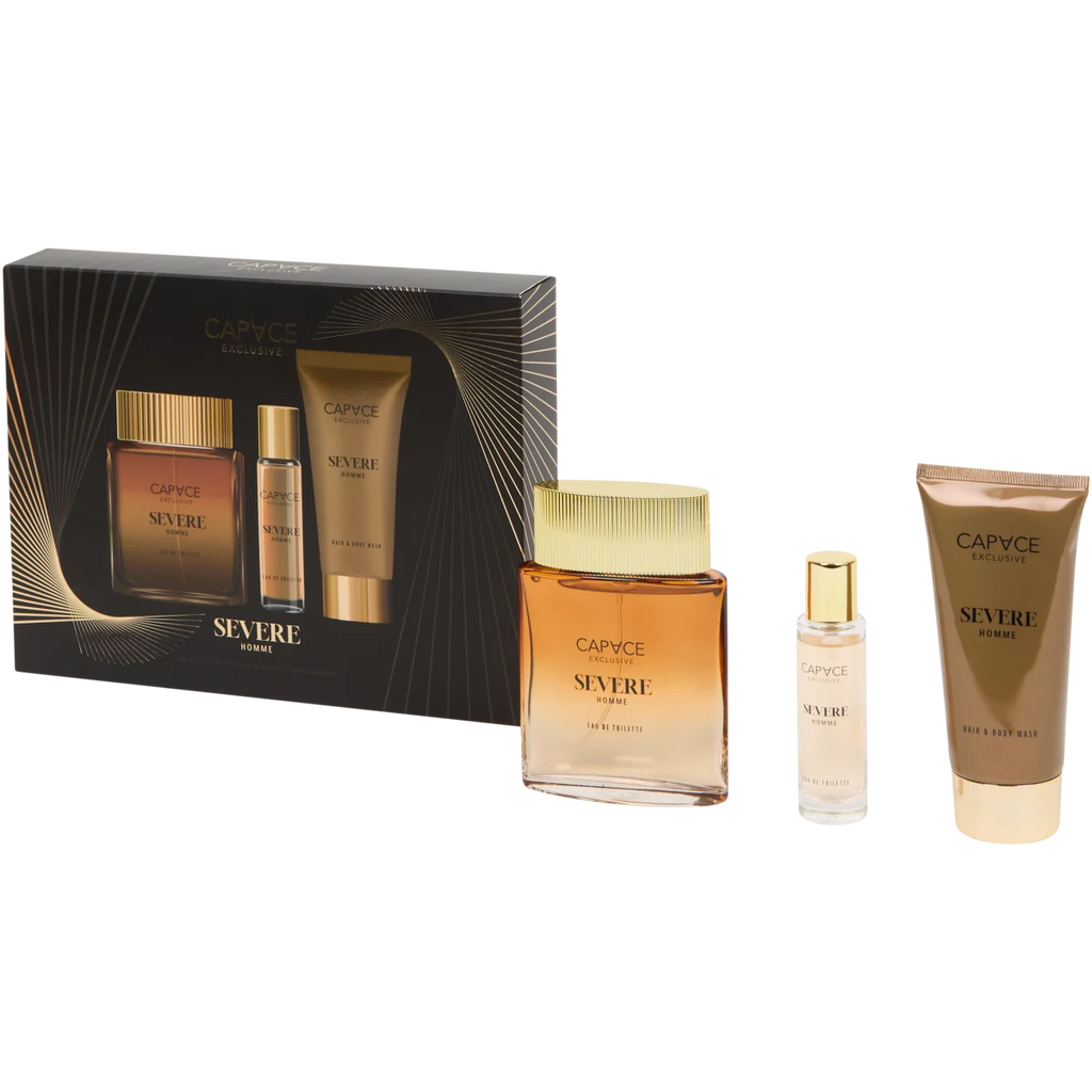 Set cadou barbati parfum x 2, sampon gel dus Exclusive, Severe, 24x18x5cm