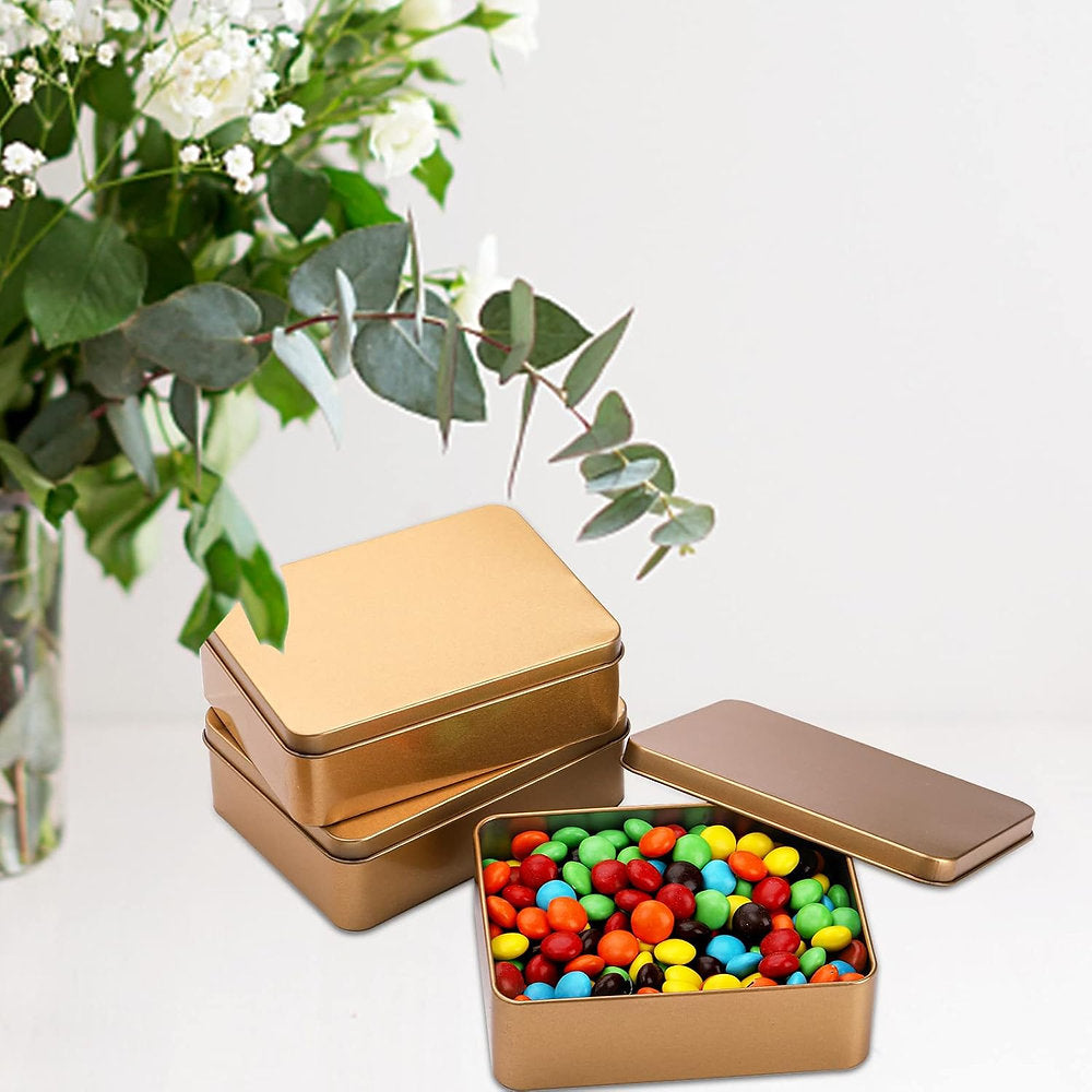 Cutii metalice cu capac, sortare, depozitare,cadou, craft,16 bucati, auriu