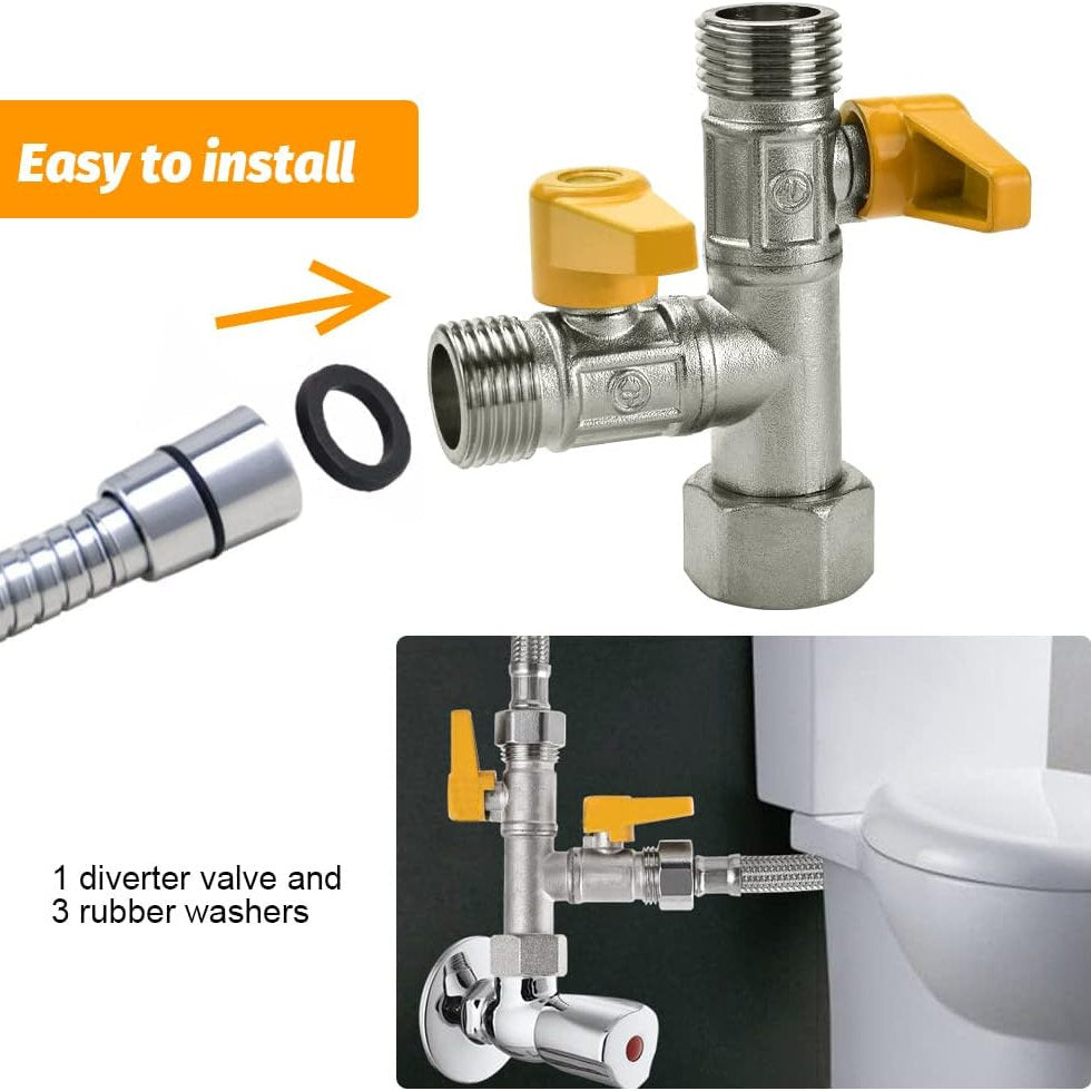 Adaptor, divertor 3cai, doi robineti, 1/2