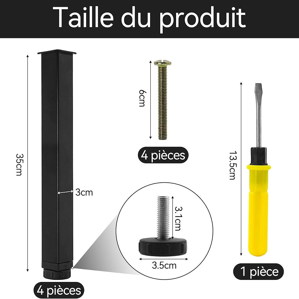 Set de 4 picioare mobilier, Dreamark, dulap, canapea 35 (+2) cm
